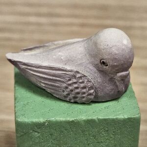 Gray and Purple Bird Ceramic Figurine Made in Scotland